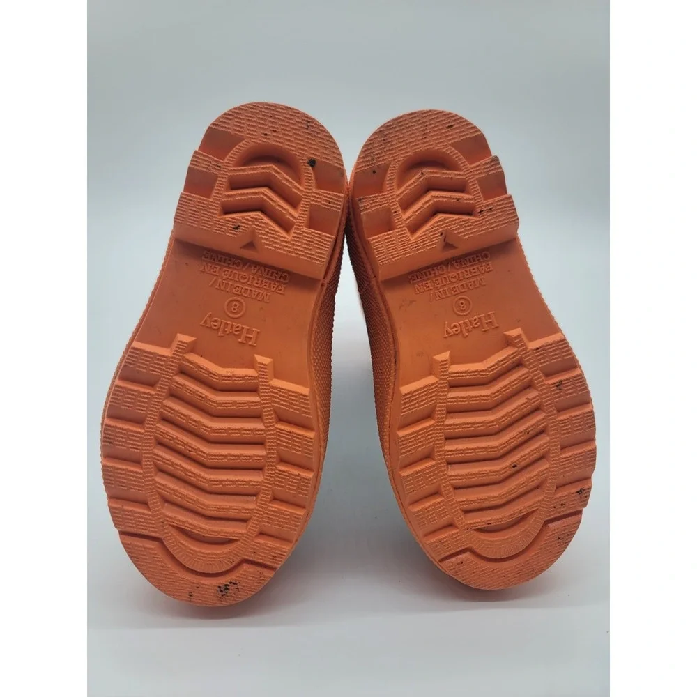 Hatley Space Shuttle Rain Boots Kids Size 8 Navy Orange Waterproof Rubber